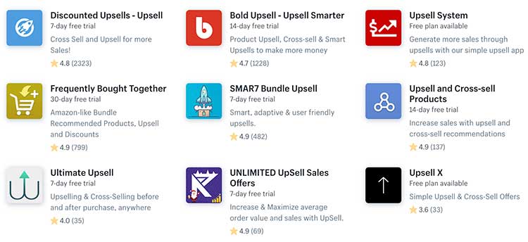 Popular Shopify Upsell and Bundle Apps